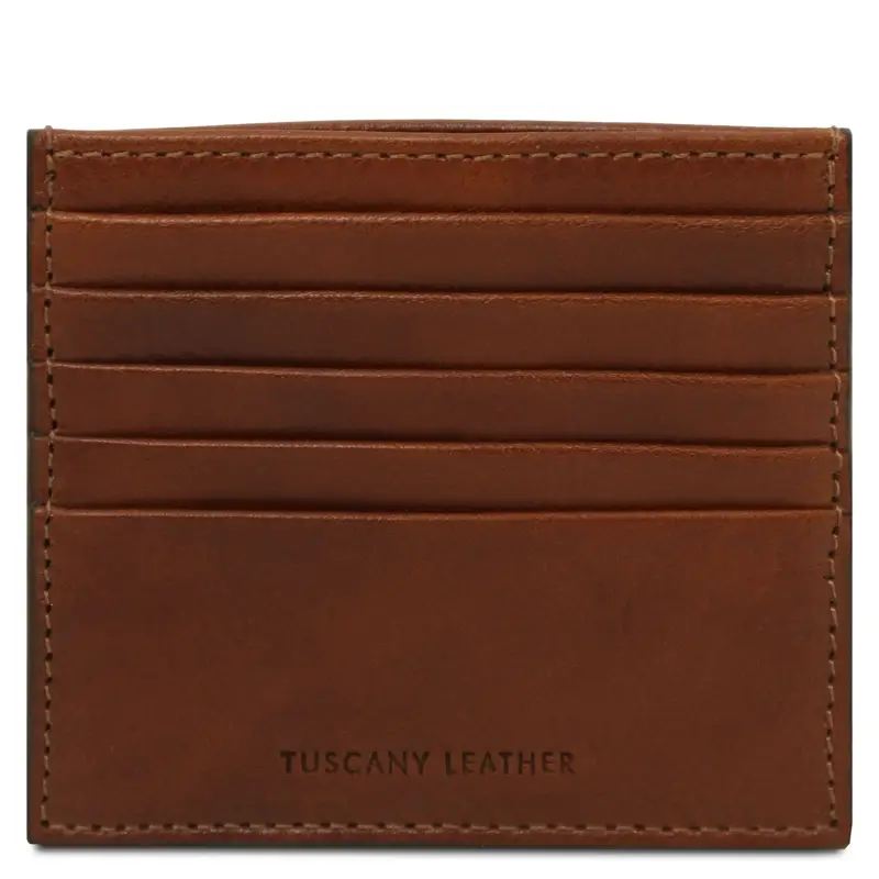 Portacarte in pelle Marrone