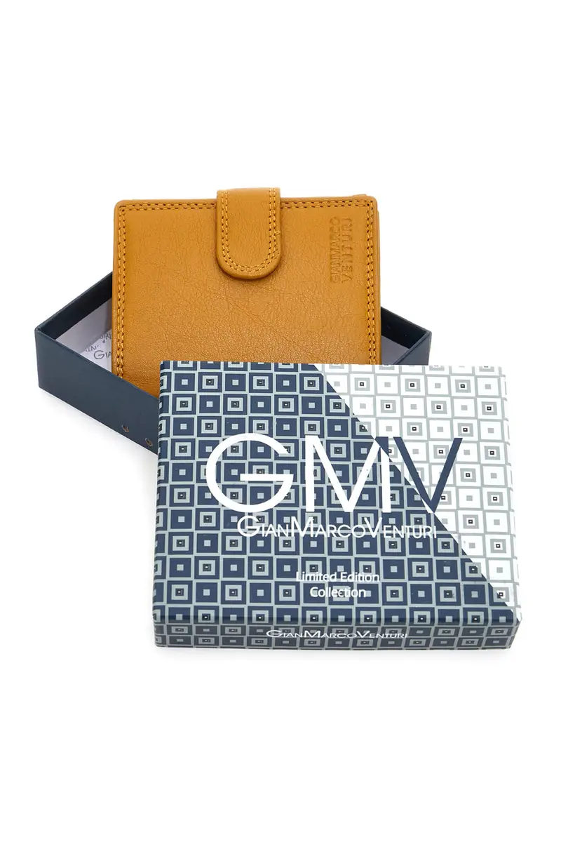 Portacarte Senape Da Uomo In Pelle GianMarco Venturi 80-U109 miniatura 2