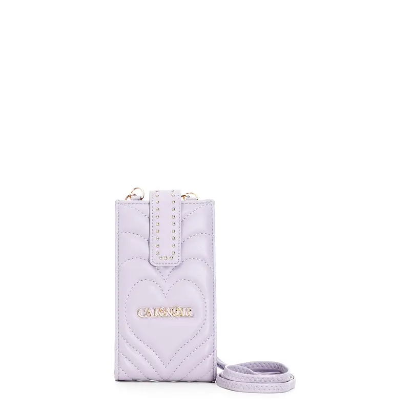 portacellulare con trapuntatura cuore glicine taglia unica