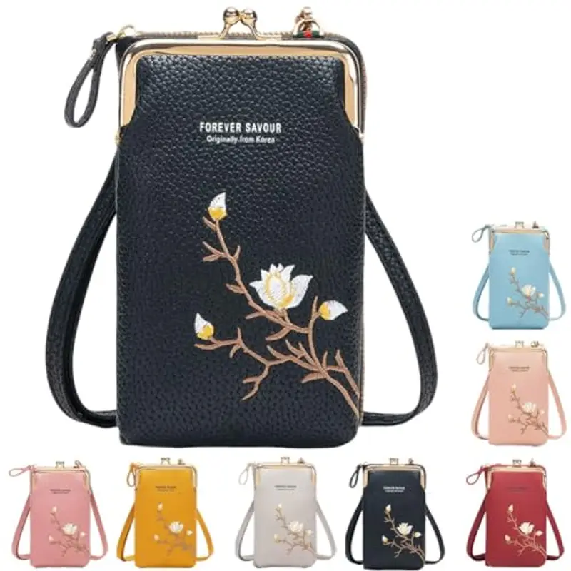 Portafoglio a Tracolla Da Donna Con Porta Cellulare, Borsetta per Cellulare Con Scomparti per Carte