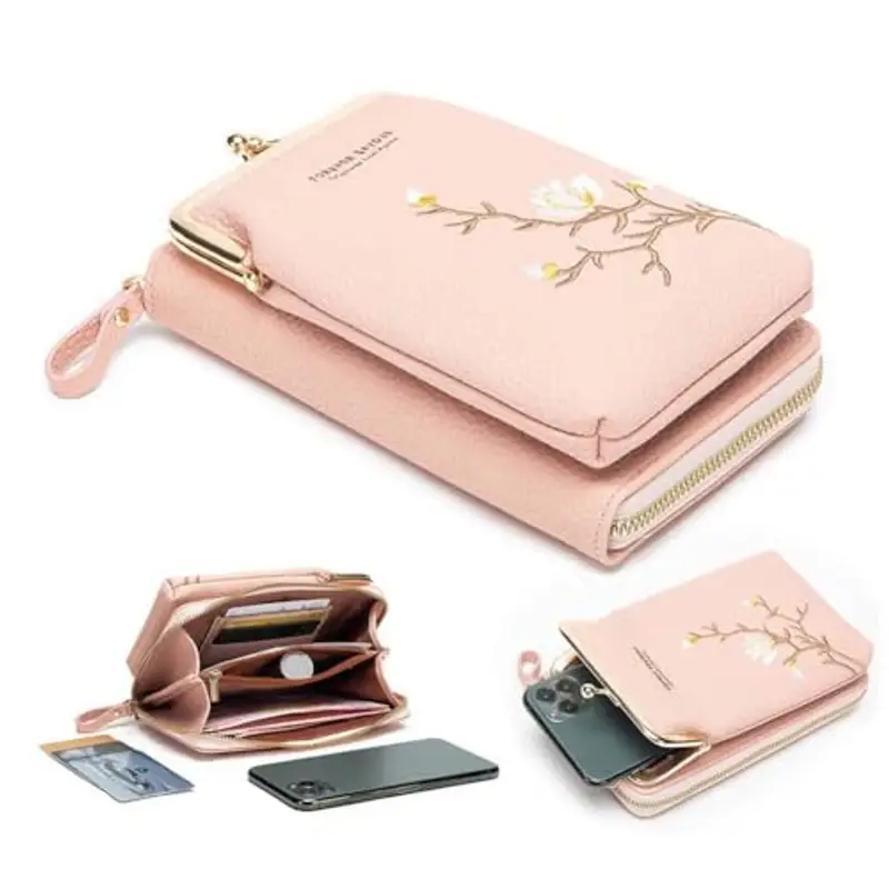 Portafoglio a Tracolla Da Donna Con Porta Cellulare, Borsetta per Cellulare Con Scomparti per Carte miniatura 3