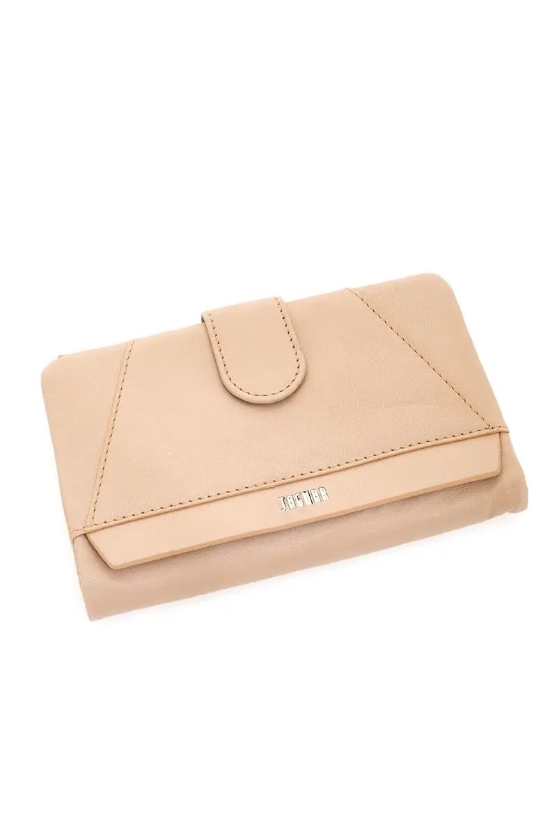 Portafoglio Beige con Clip e Cerniera Porta Monete JAGUAR TPF882
