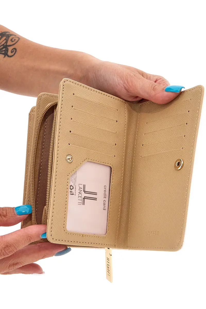 Portafoglio bianco con bottone LANCETTI QUICEY miniatura 3