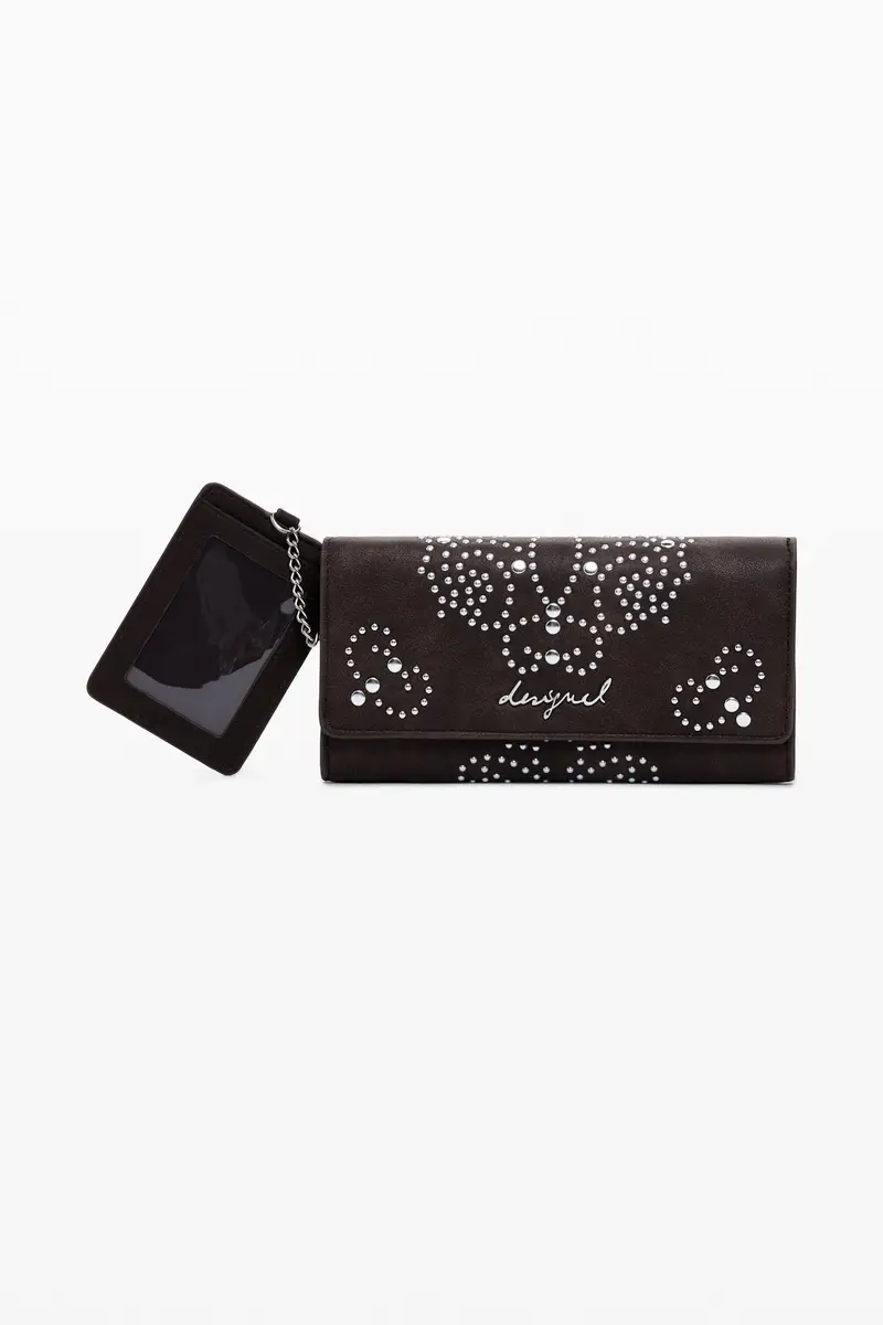 Portafoglio grande con borchie