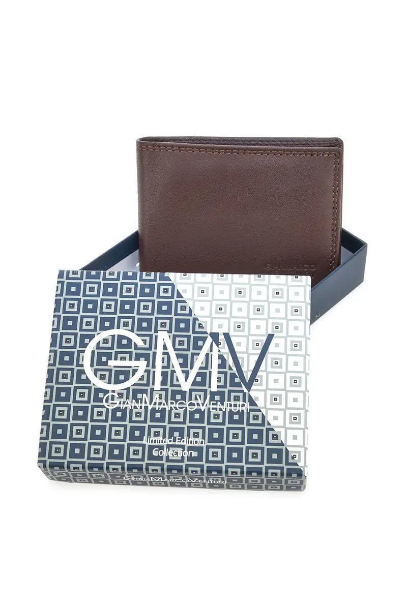 Portafoglio Marrone In Pelle GianMarco Venturi 80-U25 miniatura 3