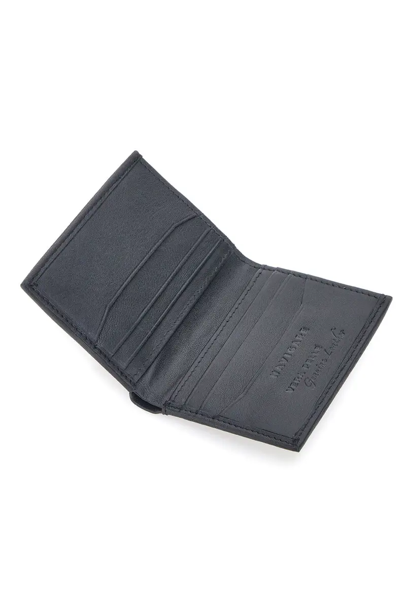 Portafoglio nero in vera pelle con porta carte Navigare PF881-94 miniatura 2