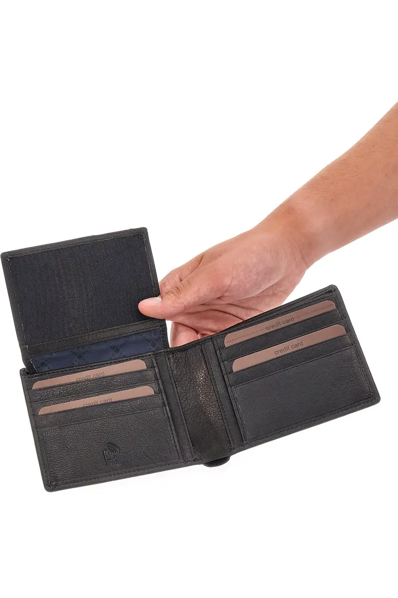 Portafoglio nero Lancetti DEVON con porta documenti miniatura 2