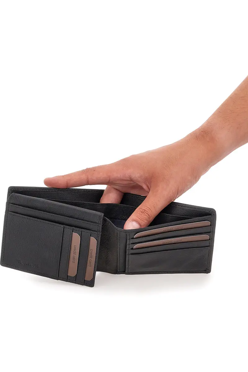 Portafoglio nero Lancetti DEVON con porta documenti miniatura 3