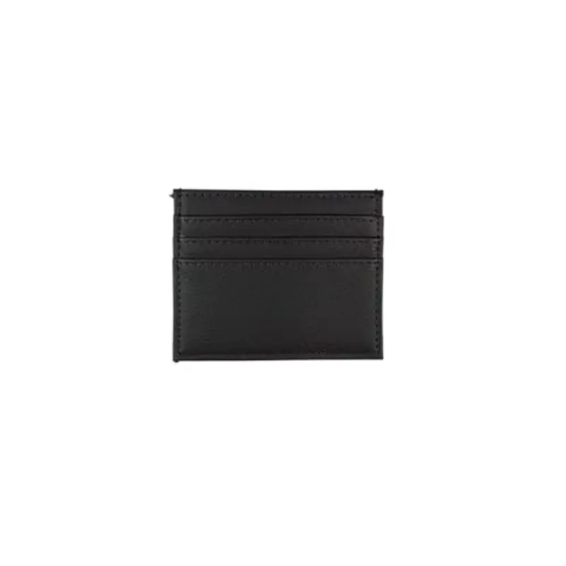 Portafoglio per carta di credito, portacarte super sottile, portafoglio in PU per uomo e donna con 6 scomparti per carte e 1 tasca (Nero)