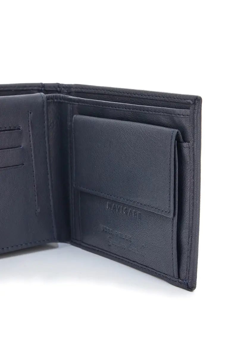 Portafoglio Slim Blu Notte In vera pelle Navigare PF836 miniatura 2