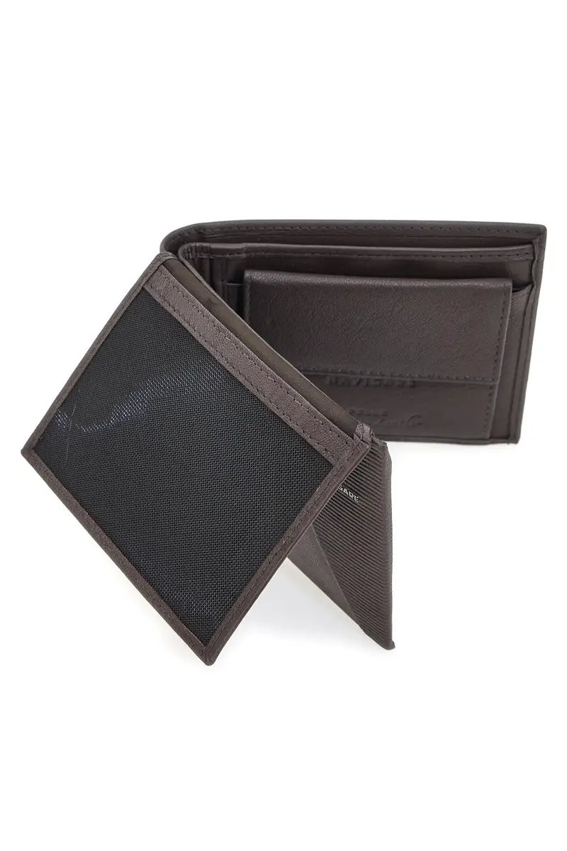 Portafoglio Slim Marrone In vera pelle Navigare PF828 miniatura 3