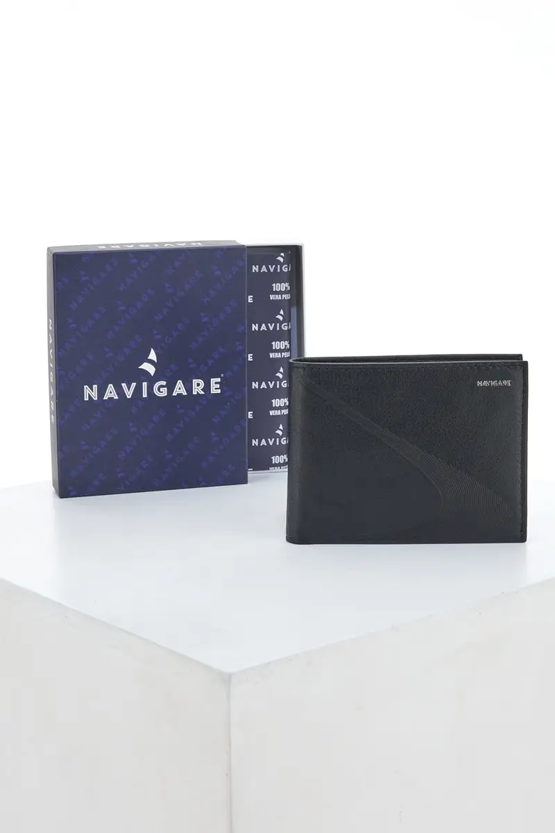Portafoglio Slim Nero In vera pelle Navigare PF-840 miniatura 3