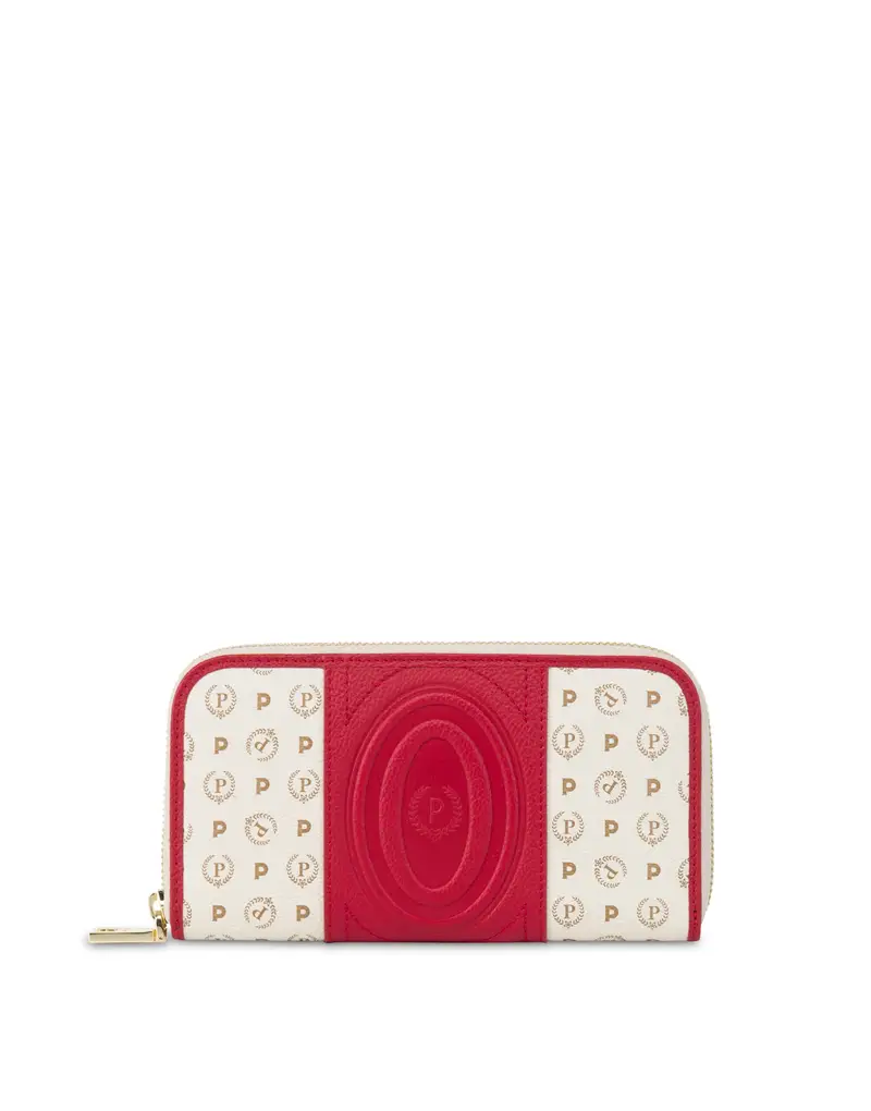 Portafoglio zip around Heritage 70 AVORIO/ROSSO., one_size, Pollini