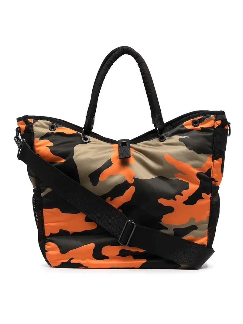 Borsa tote in nylon a 2 vie Marrone