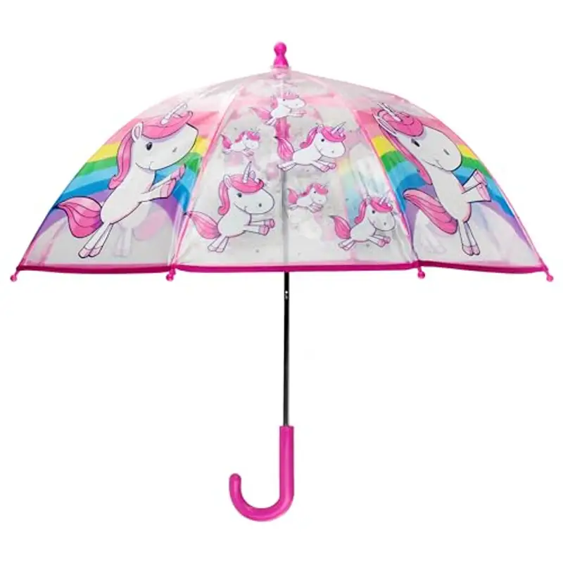 POS Handels GmbH Stockschirm mit Einhorn Motiv, Regenschirm für Mädchen, manuelle Öffnung und Fiberglasgestell Ombrello classico, 62 cm, Multicolore (Bunt) miniatura 3