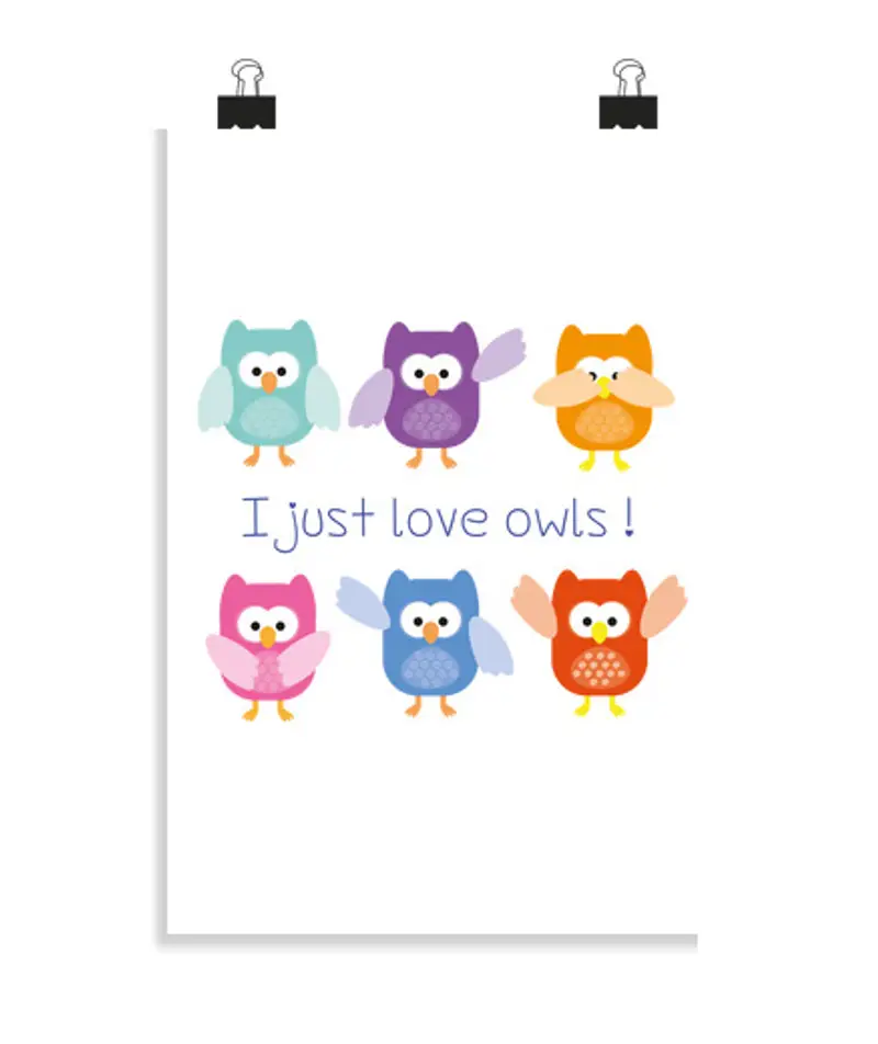 Poster verticale 2: 3 - (20 x 30 cm) Adoro i gufi