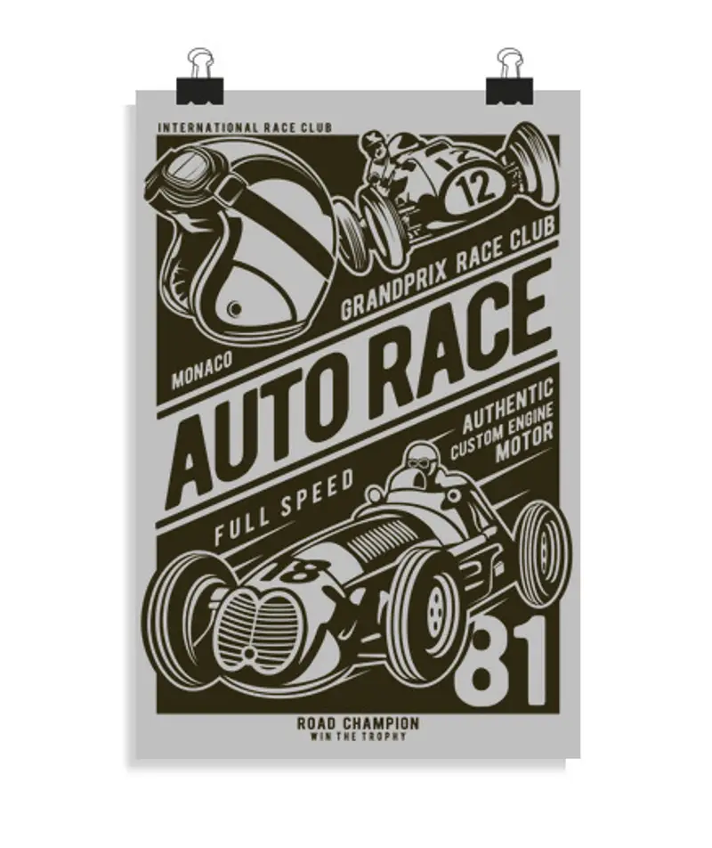 Poster verticale 2: 3 - (20 x 30 cm) auto r ace