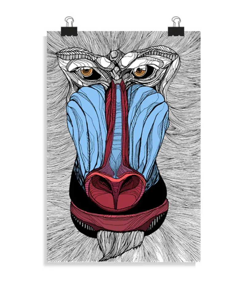 Poster verticale 2: 3 - (20 x 30 cm) babbuino