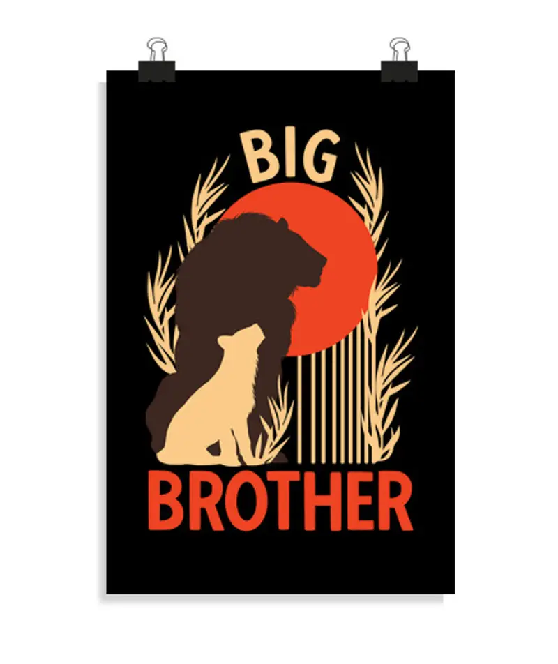 Poster verticale 2:3 - (20 x 30 cm) bambini grande fratello leone fratelli