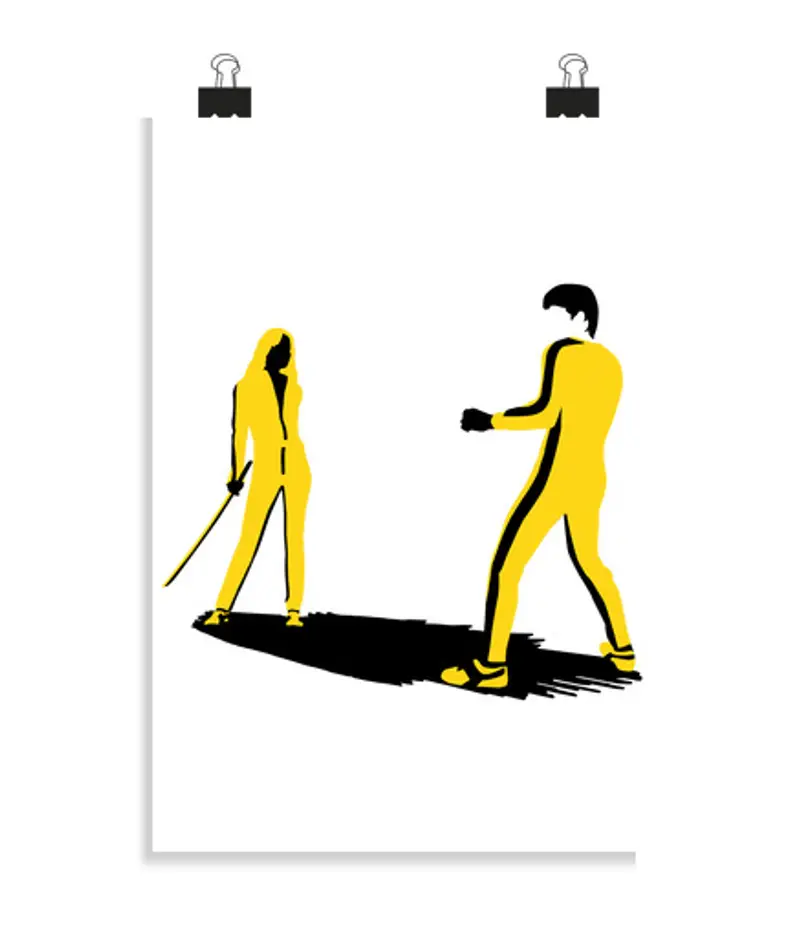 Poster verticale 2: 3 - (20 x 30 cm) bruce lee vs mamba nero