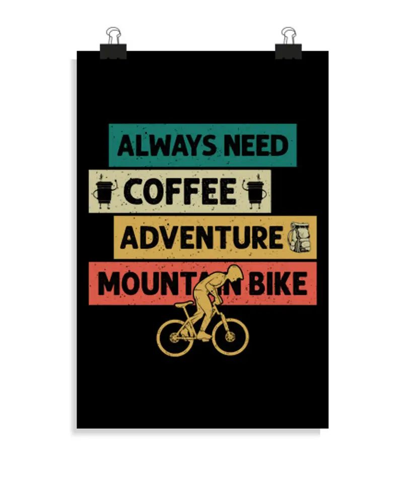 Poster verticale 2: 3 - (20 x 30 cm) caffè avventura e mountain bike