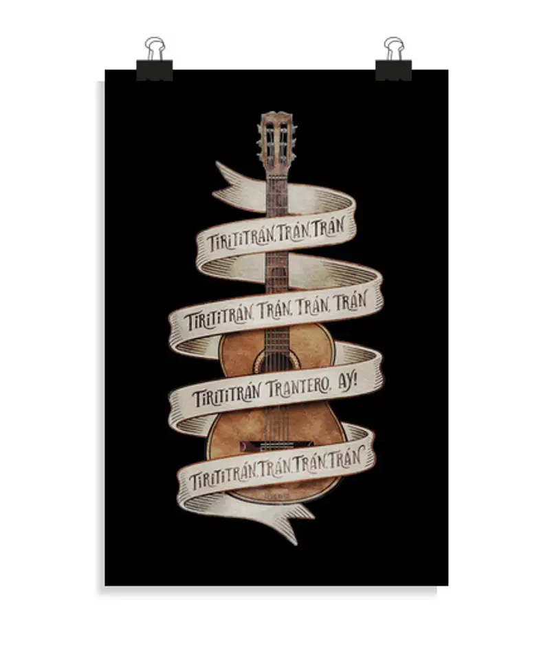 Poster verticale 2:3 - (20 x 30 cm) chitarra di flamenco con tirititran