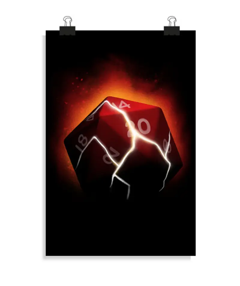 Poster verticale 2:3 - (20 x 30 cm) colpo critico - gioco da tavolo DND rpg