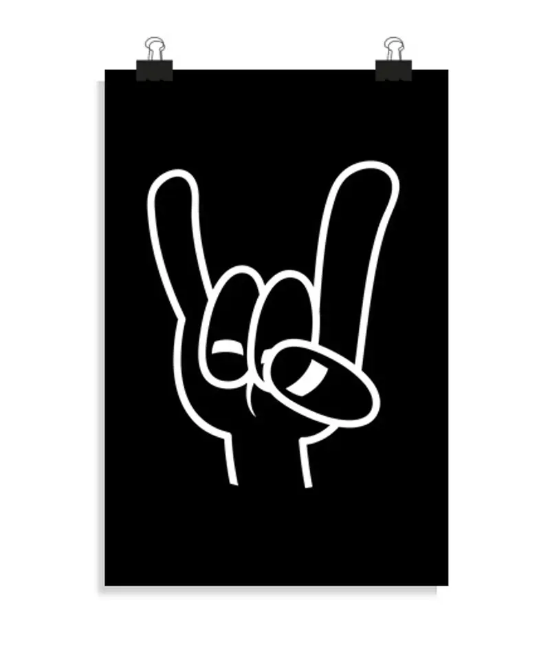 Poster verticale 2: 3 - (20 x 30 cm) corna di metallo pesante corna bianca