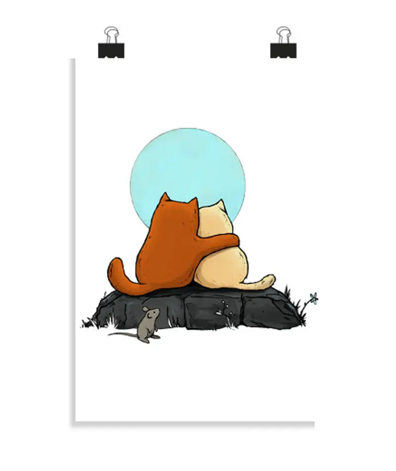 Poster verticale 2:3 - (20 x 30 cm) due gatti