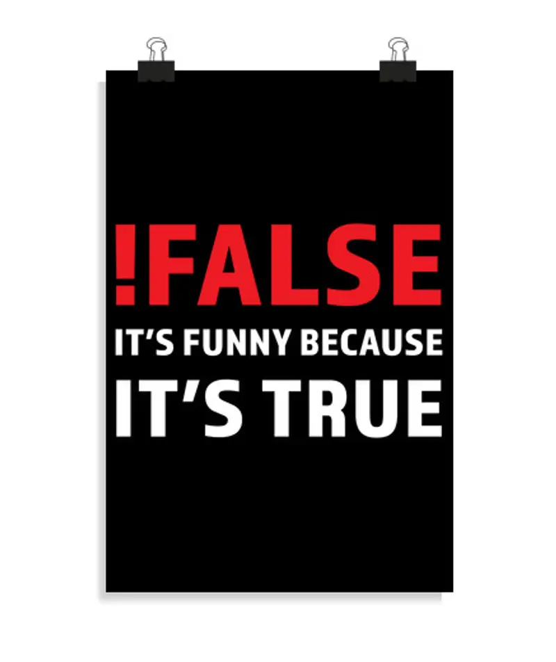 Poster verticale 2: 3 - (20 x 30 cm) falso è divertente perché è vero