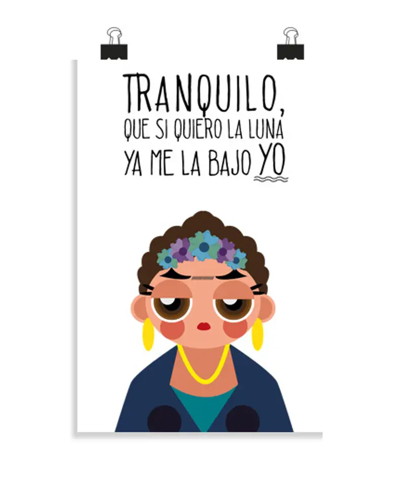 Poster verticale 2: 3 - (20 x 30 cm) frida la luna tramonta (lizzydizzy)