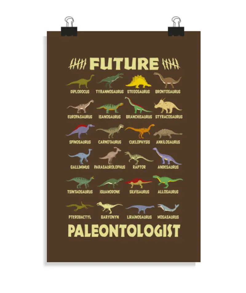 Poster verticale 2:3 - (20 x 30 cm) futuri paleontologi dinosauri t-rex jurassic park