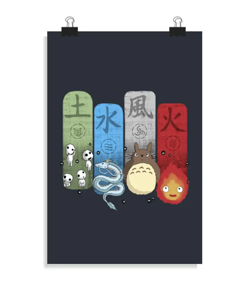 Poster verticale 2:3 - (20 x 30 cm) ghibli elle mental ch arms