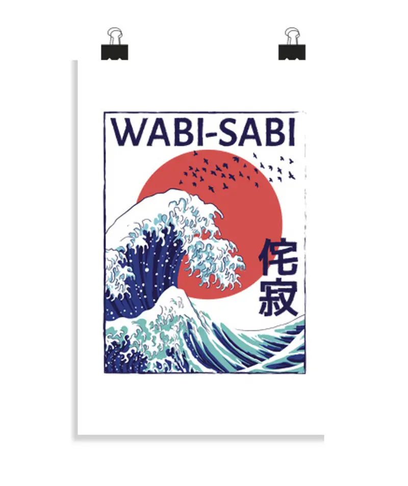 Poster verticale 2: 3 - (20 x 30 cm) grande onda al largo di Kanagawa wabi s