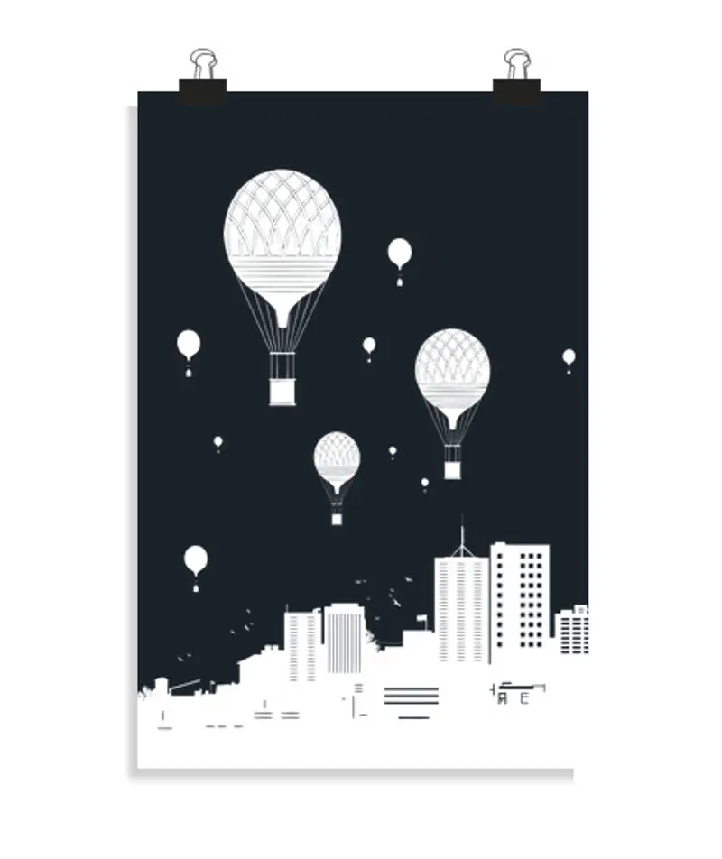 Poster verticale 2: 3 - (20 x 30 cm) i ballloons e la città