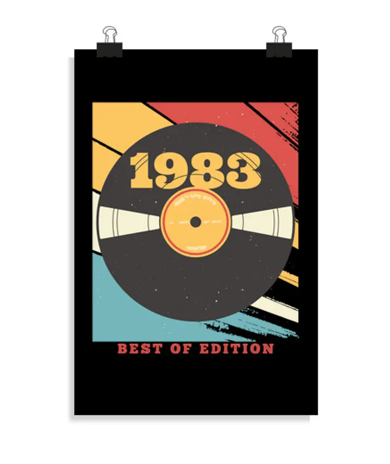 Poster verticale 2: 3 - (20 x 30 cm) il miglior compleanno del vinile 1983