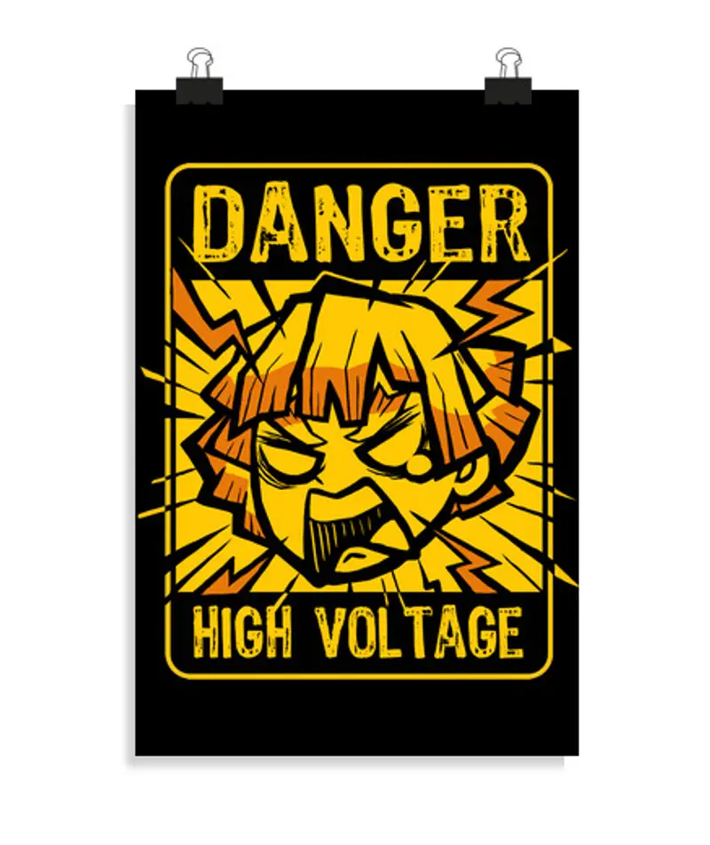 Poster verticale 2: 3 - (20 x 30 cm) kimetsu no yaiba - poster chibi zenitsu