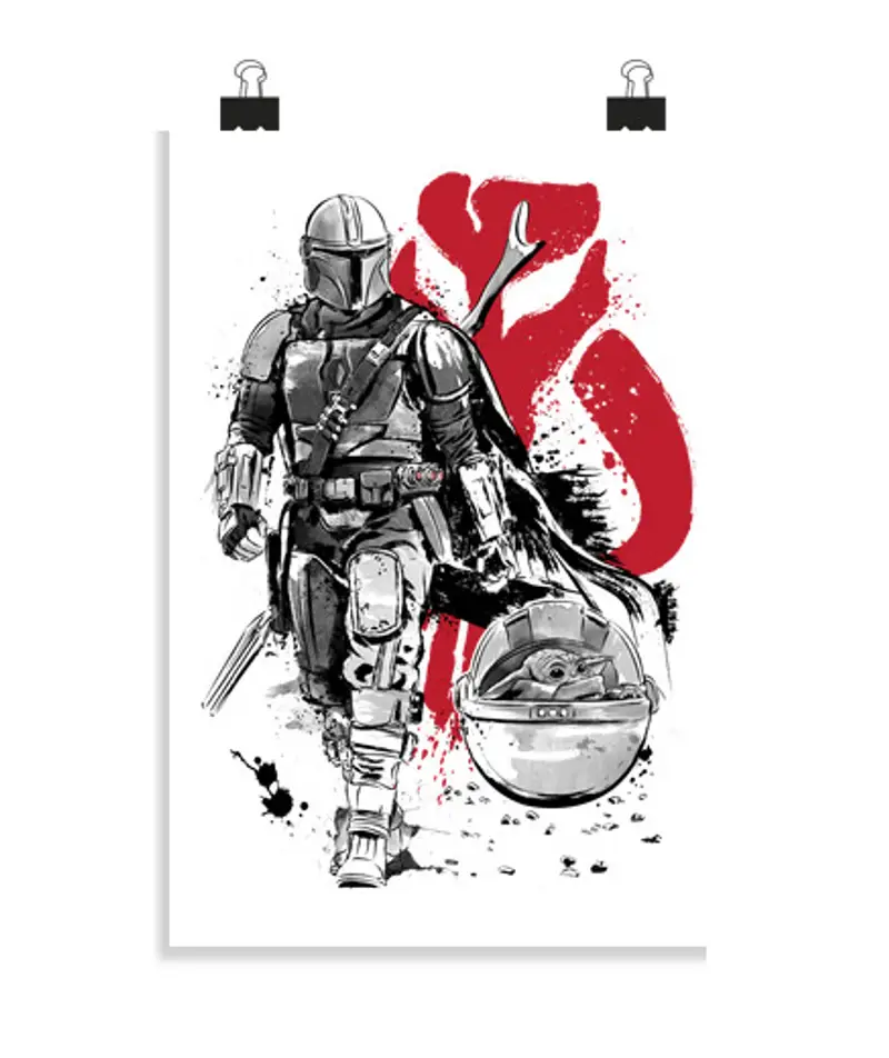 Poster verticale 2:3 - (20 x 30 cm) l one hunter e un cucciolo