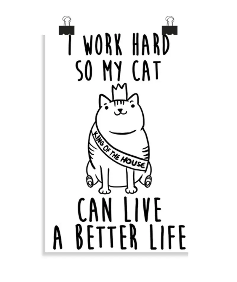 Poster verticale 2:3 - (20 x 30 cm) lavoro per mio gatto