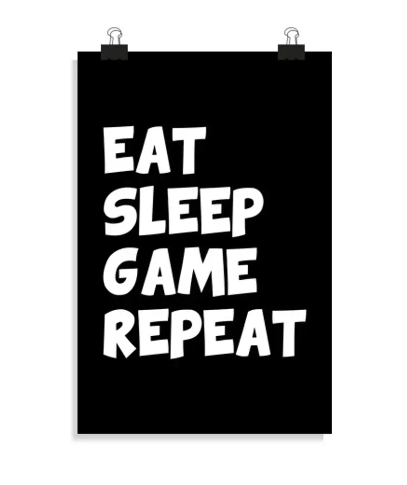 Poster verticale 2: 3 - (20 x 30 cm) mangiare ripetere il gioco del sonno