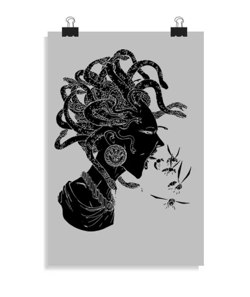Poster verticale 2: 3 - (20 x 30 cm) medusa nera