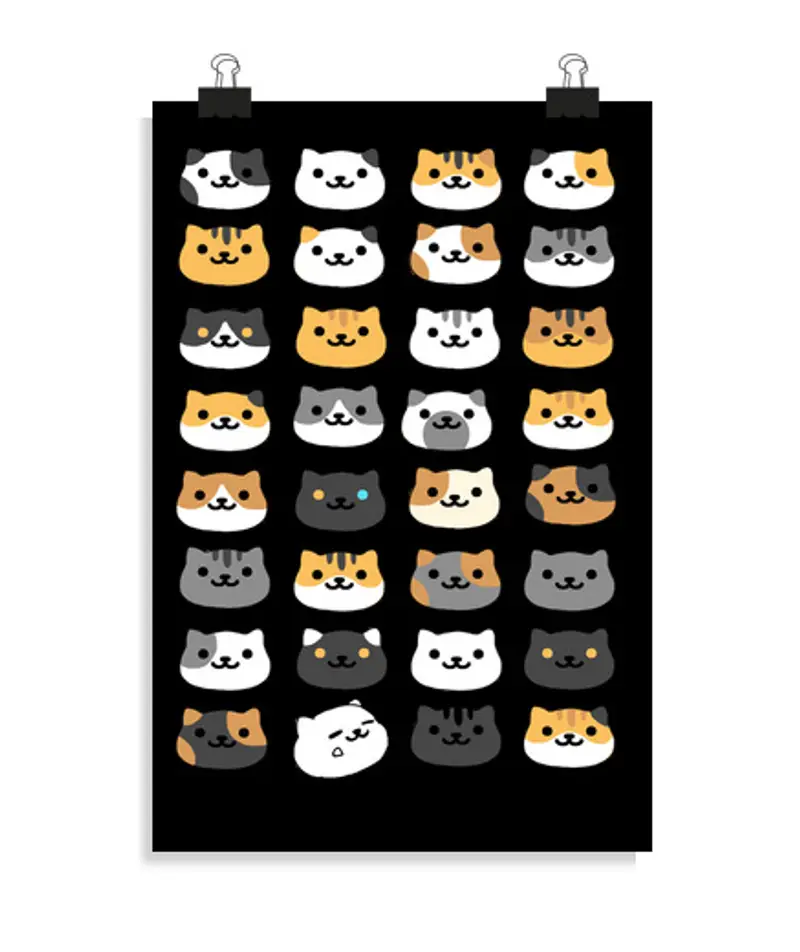 Poster verticale 2: 3 - (20 x 30 cm) neko atsume - f ace s