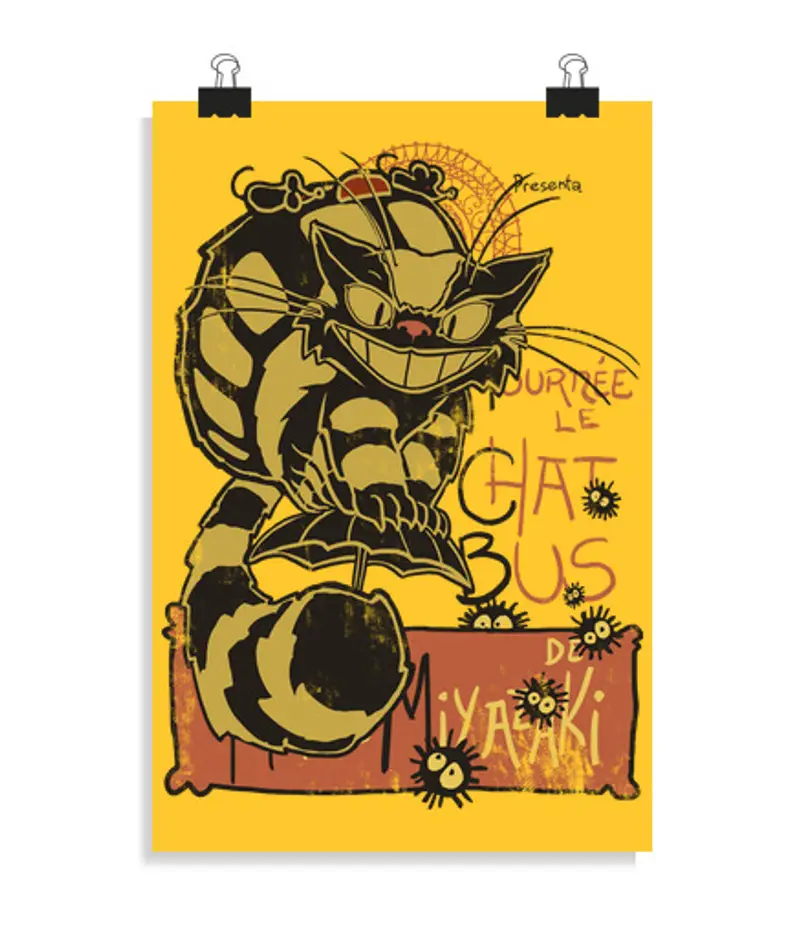 Poster verticale 2: 3 - (20 x 30 cm) nekobus le c hat noir