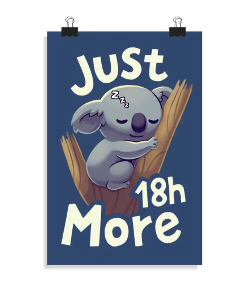 Poster verticale 2:3 - (20 x 30 cm) neonato koala che dorme 18 ore in più