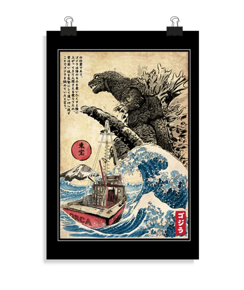 Poster verticale 2: 3 - (20 x 30 cm) orca in blocco di wood ja pan