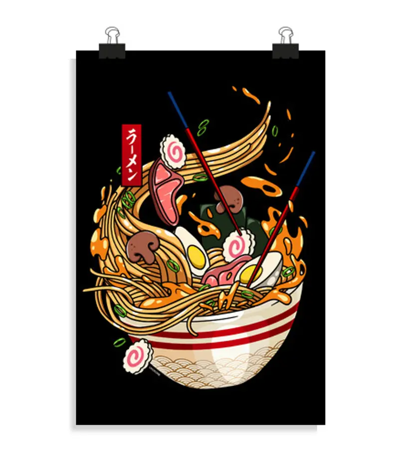 Poster verticale 2:3 - (20 x 30 cm) ottimo ramen - spaghetti giapponesi