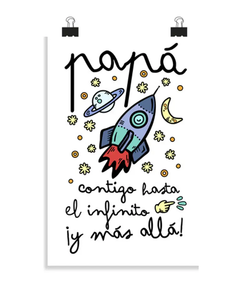 Poster verticale 2: 3 - (20 x 30 cm) Papà con voi per l'infinito e di pi