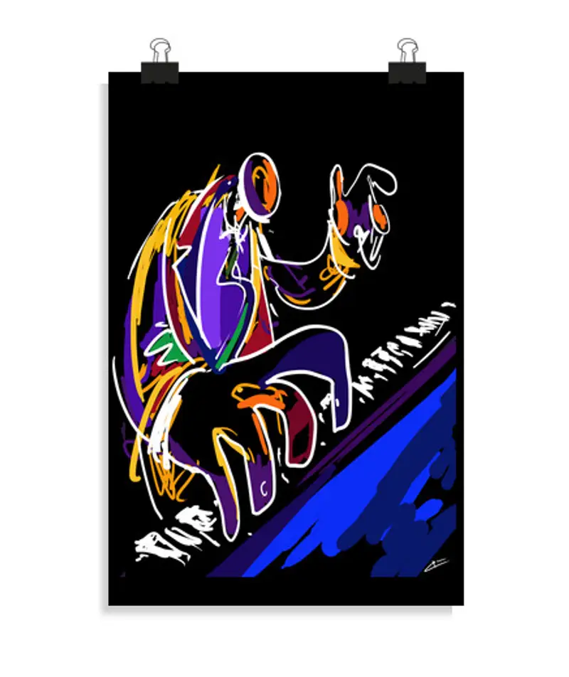 Poster verticale 2:3 - (20 x 30 cm) pianista a colori