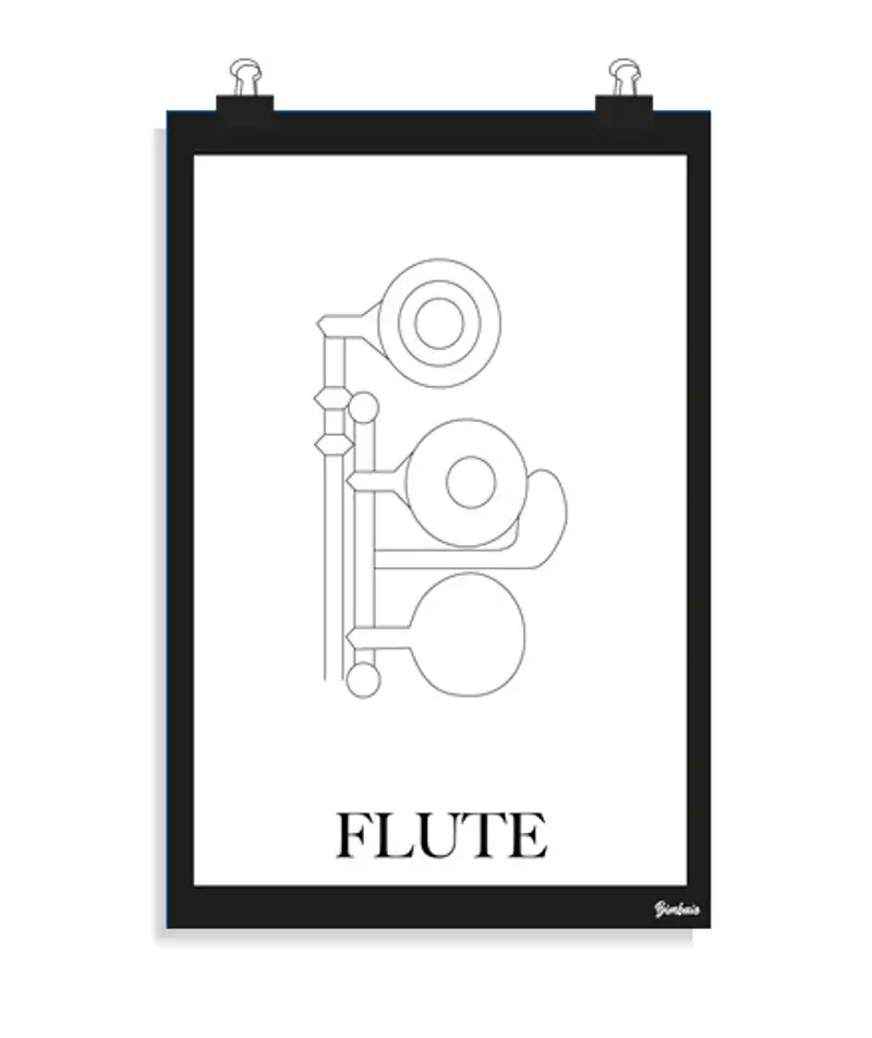 Poster verticale 2:3 - (20 x 30 cm) poster di flauto ista minimal