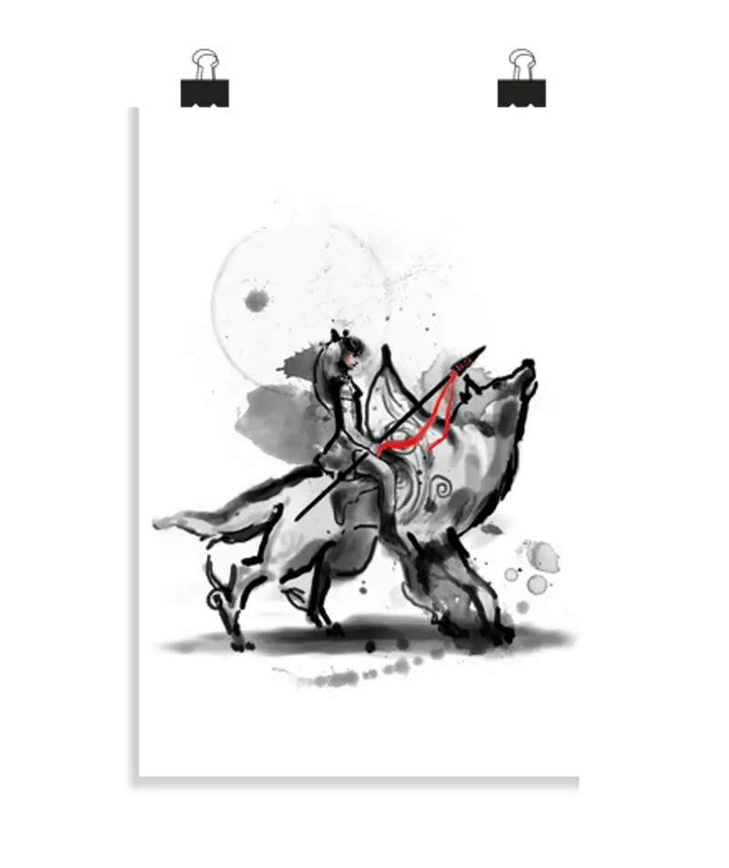 Poster verticale 2: 3 - (20 x 30 cm) principessa monokami